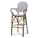 Baxton Studio Marguerite Classic French Indoor and Outdoor Grey and White Bamboo Style Bistro Stackable Bar Stool