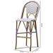 Baxton Studio Ilene Classic French Indoor and Outdoor Grey and White Bamboo Style Stackable Bistro Bar Stool - WA-4307V-Grey/White-BS