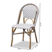 Baxton Studio Celie Classic French Indoor and Outdoor Grey and White Bamboo Style Stackable Bistro Dining Chair Set of 2 - WA-4307V-Grey/White-DC