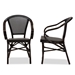 Baxton Studio Artus Classic French Indoor and Outdoor Black Bamboo Style Stackable Bistro Dining Chair Set of 2 - WA-5101-Black-DC
