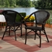 Baxton Studio Artus Classic French Indoor and Outdoor Black Bamboo Style Stackable Bistro Dining Chair Set of 2 - WA-5101-Black-DC
