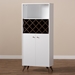 Baxton Studio Serafino Mid-Century Modern White and Walnut Finished Wood Wine Cabinet - SEWC16001WI-White/Columbia