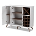 Baxton Studio Pietro Mid-Century Modern White and Brown Finished Wine Cabinet - SEWC160071WI-White/Columbia