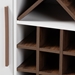 Baxton Studio Pietro Mid-Century Modern White and Brown Finished Wine Cabinet - SEWC160071WI-White/Columbia