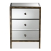 Baxton Studio Nouria Modern and Contemporary Hollywood Regency Glamour Style Mirrored 3-Drawer End Table - RTB1368-1