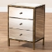 Baxton Studio Nouria Modern and Contemporary Hollywood Regency Glamour Style Mirrored 3-Drawer End Table - RTB1368-1