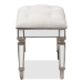Baxton Studio Marielle Hollywood Regency Glamour Style Off White Fabric Upholstered Mirrored Ottoman Vanity Bench - RS2937