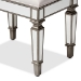Baxton Studio Marielle Hollywood Regency Glamour Style Off White Fabric Upholstered Mirrored Ottoman Vanity Bench - RS2937