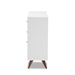 Baxton Studio Savino Mid-Century Modern White and Walnut Finished Wood Wine Cabinet - SEWC16003WI-White/Columbia