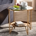 Baxton Studio Tamsin Modern and Contemporary Antique Gold Finished Metal and Mirrored Glass Accent Table with Tray Shelf - HE17T115-ET