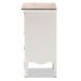 Baxton Studio Capucine Antique French Country Cottage Two Tone Natural Whitewashed Oak and White Finished Wood 3-Drawer End Table - JY17B092-White-ET