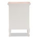 Baxton Studio Capucine Antique French Country Cottage Two Tone Natural Whitewashed Oak and White Finished Wood 3-Drawer End Table - JY17B092-White-ET