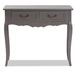 Baxton Studio Capucine Antique French Country Cottage Grey Finished Wood 2-Drawer Console Table - JY18A026-Grey-Console