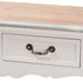 Baxton Studio Capucine Antique French Country Cottage Two Tone Natural Whitewashed Oak and White Finished Wood 2-Drawer Console Table - JY17A022-White-Console