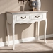 Baxton Studio Capucine Antique French Country Cottage Two Tone Natural Whitewashed Oak and White Finished Wood 2-Drawer Console Table - JY17A022-White-Console