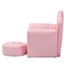 Baxton Studio Ava Modern and Contemporary Pink Faux Leather 2-Piece Kids Armchair and Footrest Set - LD2210-Pink-CC