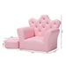 Baxton Studio Ava Modern and Contemporary Pink Faux Leather 2-Piece Kids Armchair and Footrest Set - LD2210-Pink-CC