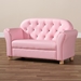 Baxton Studio Gemma Modern and Contemporary Pink Faux Leather 2-Seater Kids Loveseat - LD2212-Pink-LS