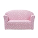Baxton Studio Erica Modern and Contemporary Pink and White Heart Patterned Fabric Upholstered Kids 2-Seater Sofa - LD20832-Pink-SF