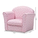 Baxton Studio Erica Modern and Contemporary Pink and White Heart Patterned Fabric Upholstered Kids Armchair - LD-20832-Pink-CC
