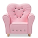 Baxton Studio Mabel Modern and Contemporary Pink Faux Leather Kids Armchair - LD2185-Pink-CC