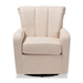 Baxton Studio Rayner Modern and Contemporary Beige Fabric Upholstered Swivel Chair - TSF7715-Beige-CC