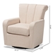 Baxton Studio Rayner Modern and Contemporary Beige Fabric Upholstered Swivel Chair - TSF7715-Beige-CC