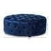Baxton Studio Cardiff Transitional Royal Blue Velvet Fabric Upholstered Button Tufted Cocktail Ottoman - 501-Royal Blue-Otto