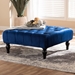 Baxton Studio Keswick Transitional Blue Velvet Fabric Upholstered Button Tufted Cocktail Ottoman - 502-Royal Blue-Otto