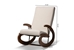 Baxton Studio Kaira Modern and Contemporary Light Beige Fabric Upholstered and Walnut-Finished Wood Rocking Chair - BBT5317-Light Beige
