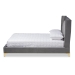 Baxton Studio Valery Modern and Contemporary Dark Gray Velvet Fabric Upholstered Queen Size Platform Bed with Gold-Finished Legs - BBT6740-Dark Grey-Queen