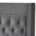 Baxton Studio Valery Modern and Contemporary Dark Gray Velvet Fabric Upholstered Queen Size Platform Bed with Gold-Finished Legs - BBT6740-Dark Grey-Queen