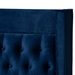 Baxton Studio Valery Modern and Contemporary Navy Blue Velvet Fabric Upholstered Queen Size Platform Bed with Gold-Finished Legs - BBT6740-Navy Blue-Queen