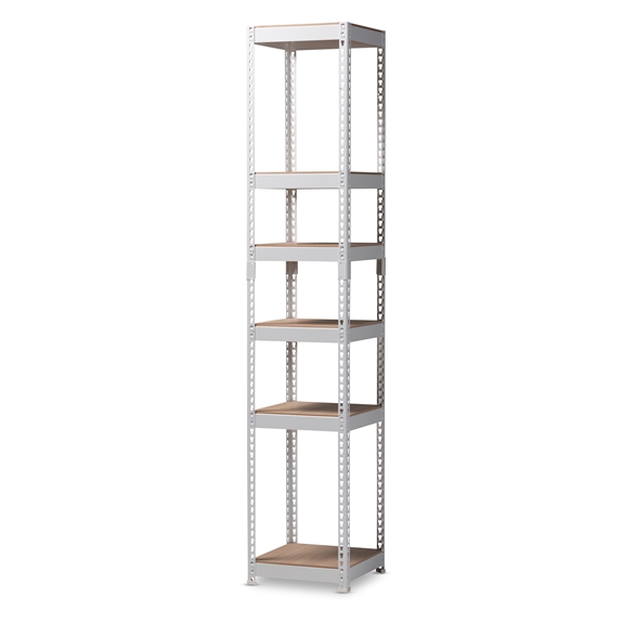 Baxton Studio Gavin Modern and Contemporary White Metal 5-Shelf Closet Storage Racking Organizer