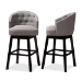 Baxton Studio Theron Transitional Gray Fabric Upholstered Wood Swivel Bar Stool Set of 2 - BBT5210B-Grey-BS