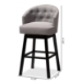 Baxton Studio Theron Transitional Gray Fabric Upholstered Wood Swivel Bar Stool Set of 2 - BBT5210B-Grey-BS
