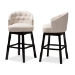 Baxton Studio Theron Transitional Light Beige Fabric Upholstered Wood Swivel Bar Stool Set of 2 - BBT5210B-Light Beige-BS