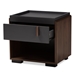 Baxton Studio Rikke Modern and Contemporary Two-Tone Gray and Walnut Finished Wood 1-Drawer Nightstand - BR3NT304-Columbia/Dark Grey-NS