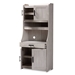 Baxton Studio Portia Modern and Contemporary 6-Shelf White-Washed Wood Kitchen Storage Cabinet - MH8678-White-Kitchen Cabinet
