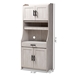 Baxton Studio Portia Modern and Contemporary 6-Shelf White-Washed Wood Kitchen Storage Cabinet - MH8678-White-Kitchen Cabinet