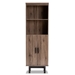 Baxton Studio Arend Modern and Contemporary Two-Tone Oak and Ebony Wood 2-Door Bookcase - MH1193-Safari Oak/Ebony-Bookcase