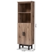 Baxton Studio Arend Modern and Contemporary Two-Tone Oak and Ebony Wood 2-Door Bookcase - MH1193-Safari Oak/Ebony-Bookcase