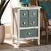 Baxton Studio Angeline Antique French Country Cottage Distressed White and Teal Finished Wood 5-Drawer Storage Cabinet - HY2AB040-White-Cabinet