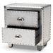 Baxton Studio Davet French Industrial Silver Metal 2-Drawer End Table - JY17B170-Silver-ET