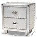 Baxton Studio Davet French Industrial Silver Metal 2-Drawer End Table - JY17B170-Silver-ET