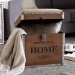Baxton Studio Violetta Vintage Industrial Beige Fabric Upholstered Wood Storage Trunk Ottoman - DSG17A102-Beige-Ottoman