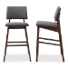 Baxton Studio Colton Mid-Century Modern Dark Gray Fabric Upholstered and Walnut-Finished Wood Bar Stool Set of 2 - Colton-Dark Grey-BS