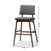 Baxton Studio Colton Mid-Century Modern Dark Gray Fabric Upholstered and Walnut-Finished Wood Bar Stool Set of 2 - Colton-Dark Grey-BS