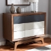 Baxton Studio Svante Mid-Century Modern Multicolor Finished Wood 6-Drawer Chest - WI1704-Walnut/White/Grey-6DW-Chest