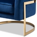 Baxton Studio Tomasso Glam Royal Blue Velvet Fabric Upholstered Gold-Finished Lounge Chair - TSF7707-Dark Royal Blue/Gold-CC